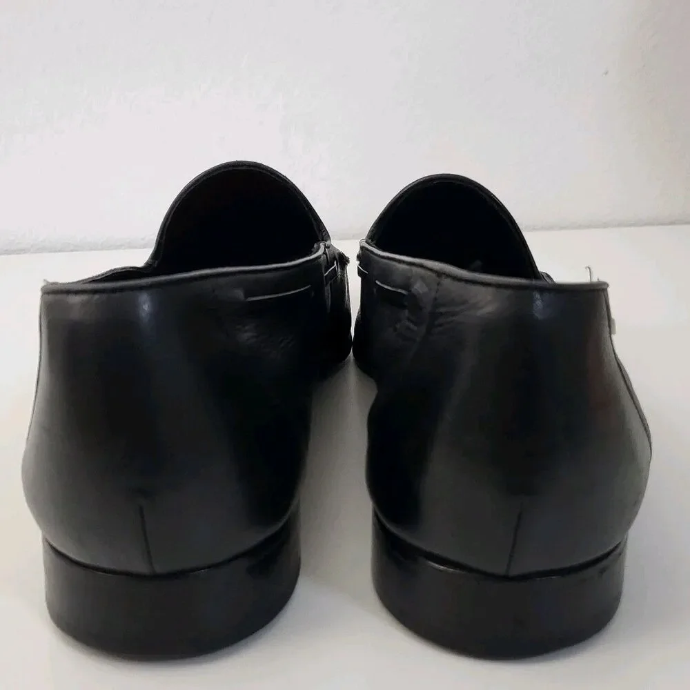 BALLY Black Leather Tassel Loafers Mens 13 EEE Dress Shoes Triple Wide Width